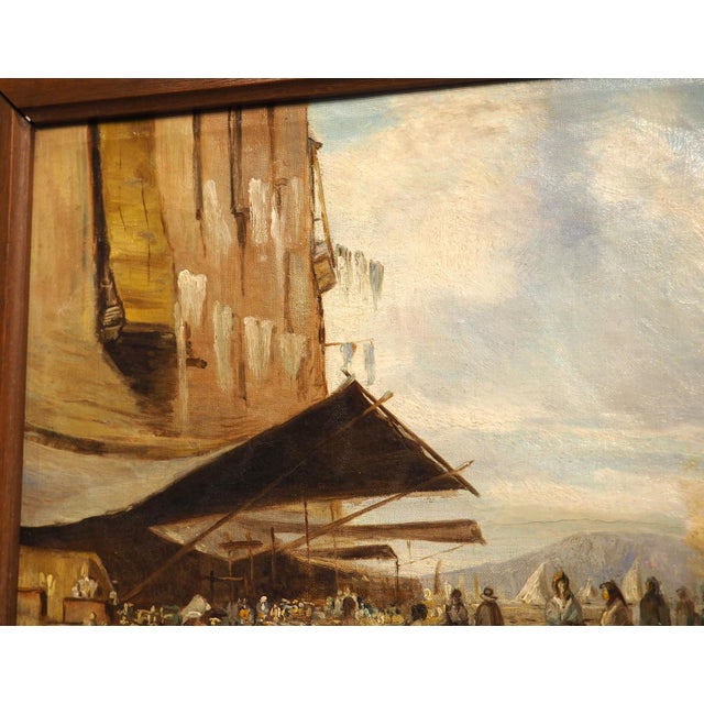 Small 19th Century Italian Oil on Canvas of an Outdoor Market Scene For Sale - Image 14 of 15