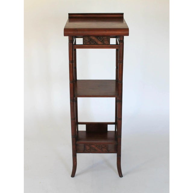 Vintage Chinese Three Tier Pedestal Table or Stand For Sale - Image 4 of 12