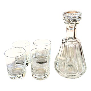 Mid-Century Crystal Talleyrand Decanter and Double Fashioned Glasses from Baccarat, 1960s, Set of 5 For Sale