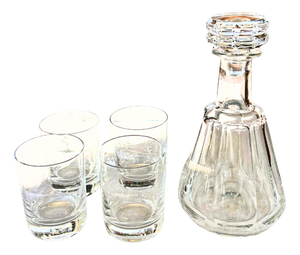 Mid-Century Crystal Talleyrand Decanter and Double Fashioned Glasses from Baccarat, 1960s, Set of 5