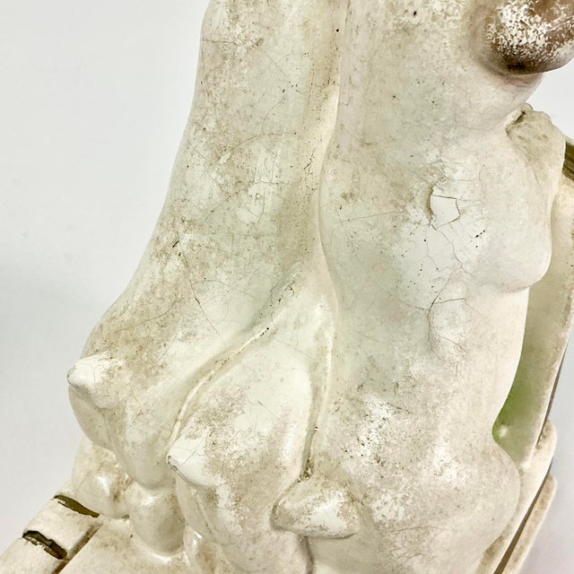 1920s Antique Boho Chic Figurine Plaster Dog Bookends - A Pair For Sale - Image 13 of 14