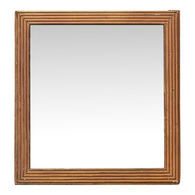 French 19th Century Louis XVI Style Reeded Gilt Mirror For Sale