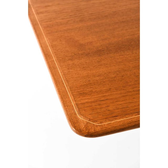 Wood Scandinavian Modern Desk in Brass and Teak attributed to Axel Larsson, 1959 For Sale - Image 7 of 14