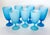 1960s Carlo Moretti Italy Satinato Frosted Blue Wine Water Glasses - Set of 7 For Sale - Image 9 of 12
