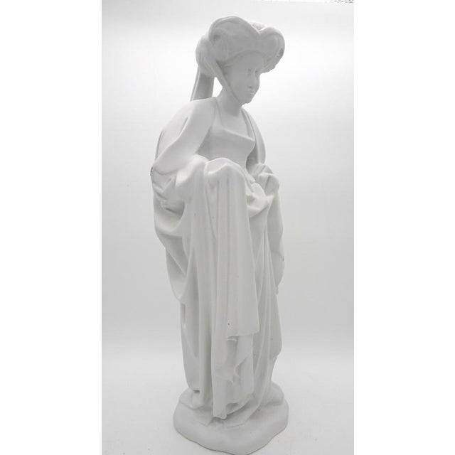 Vintage Medieval Lady Bisque Porcelain Figurine, 1970s For Sale - Image 6 of 15