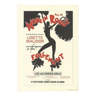 Rene Gruau 'Moulin Rouge' Black,Red,White Lithograph For Sale