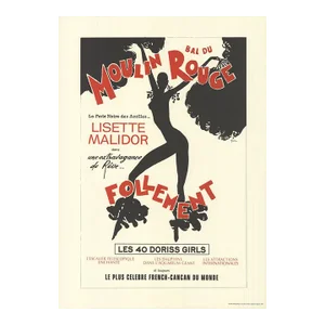 Rene Gruau 'Moulin Rouge' Black,Red,White Lithograph