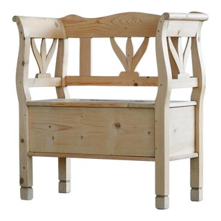 Small Scandinavian Pine Bench or Settle 1880-1900's For Sale