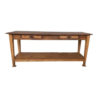 Early 20th Spanish Mobila Country Farm Table or Butcher Block For Sale