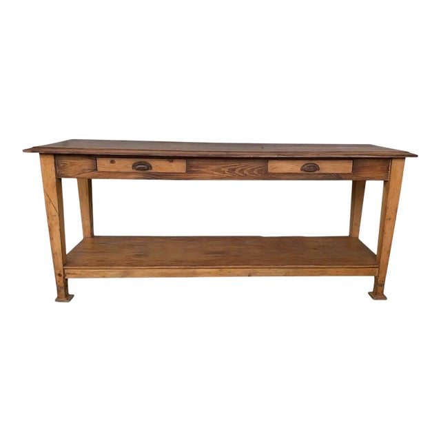 Early 20th Spanish Mobila Country Farm Table or Butcher Block For Sale