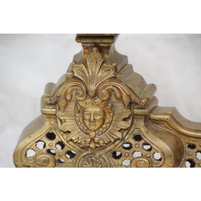 Louis XIV Gilt Firescreen Andirons For Sale - Image 6 of 13