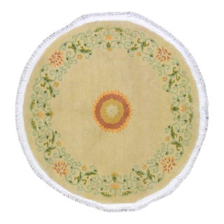 Vintage Chinese Art Deco Hand Knotted Wool Rug, 05' For Sale