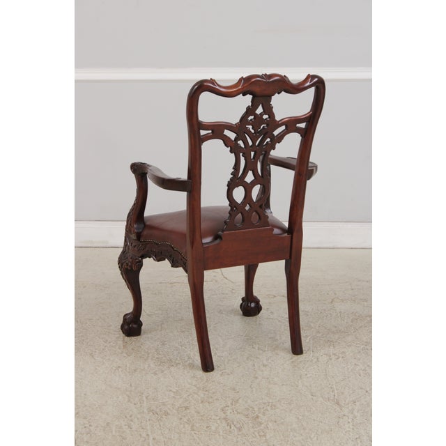 Set of 4 Maitland Smith Georgian Mahogany Armchairs For Sale - Image 16 of 17