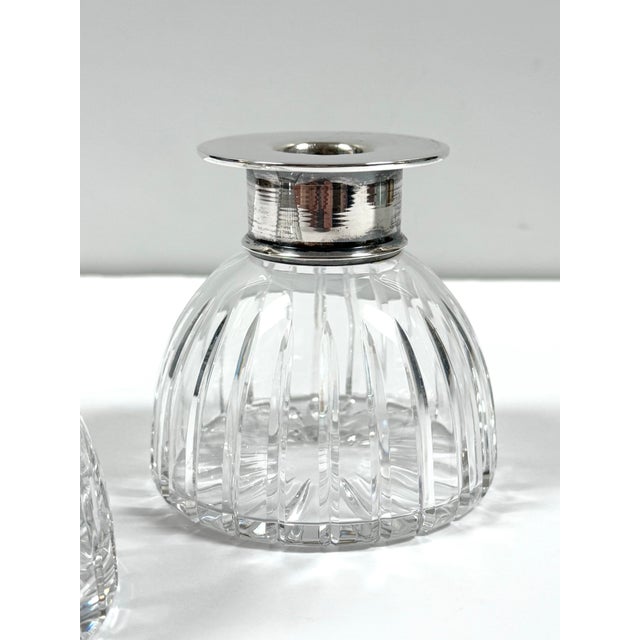 Transparent 1990s Atlantis Vista Alegre Portugal Cut Crystal Candle Holders - A Pair For Sale - Image 8 of 9