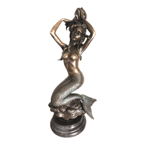 20th Century Decorative Signed Cast Bronze Sculpture on Marble Plinth