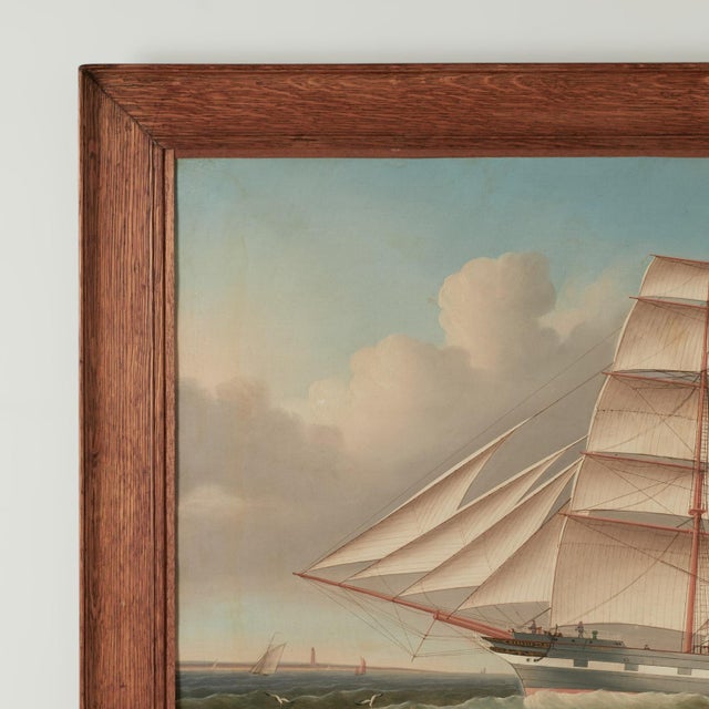 Victorian Antique English Painting of a Sailing Ship by William Ball Spencer For Sale - Image 3 of 11