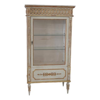 Antique Louis XVI Gilt Vitrine Display Cabinet For Sale