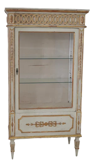 Antique Louis XVI Gilt Vitrine Display Cabinet