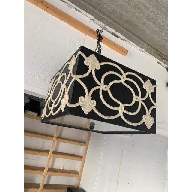 Glass Vintage Hollywood Regency Box Chandelier For Sale - Image 7 of 12