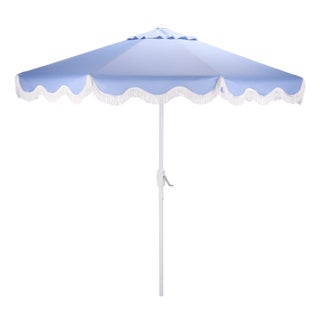 Torsa 9 Ft Crank Umbrella, Baby Blue/White Pole For Sale