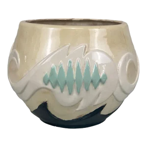 Vintage Southwestern Pottery Porcelain Indoor Jardiniere Planter