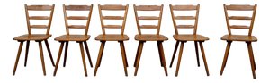 Scandinavian Style Bistro Chairs in Beech Wood from Bombenstabil, 1950s, Set of 6