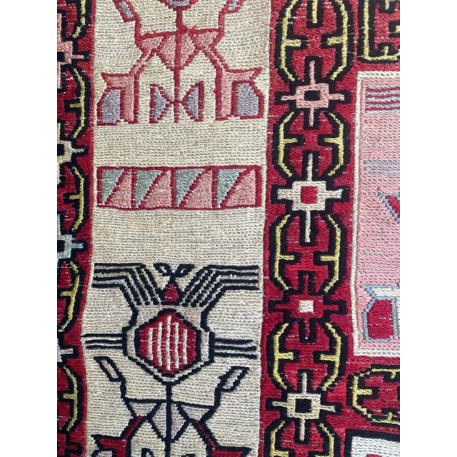 Silk Verneh Soumak Embroidered Flat Rug For Sale - Image 10 of 18