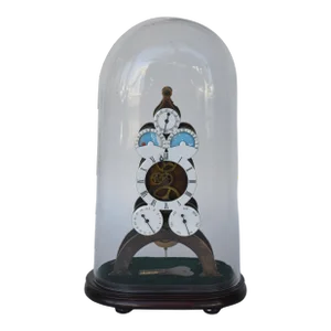 French Retro Bronze Porcelain Remontoir Gear Mechanical Swing Clock