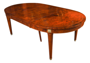 Vintage French Empire Revival Burr Walnut Dining Table, 20th Century