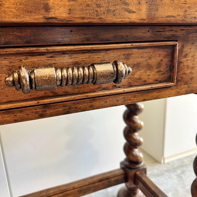 Early 21st Century Bausman Bench-Made Barley Twist Console Desk/Table For Sale - Image 5 of 14