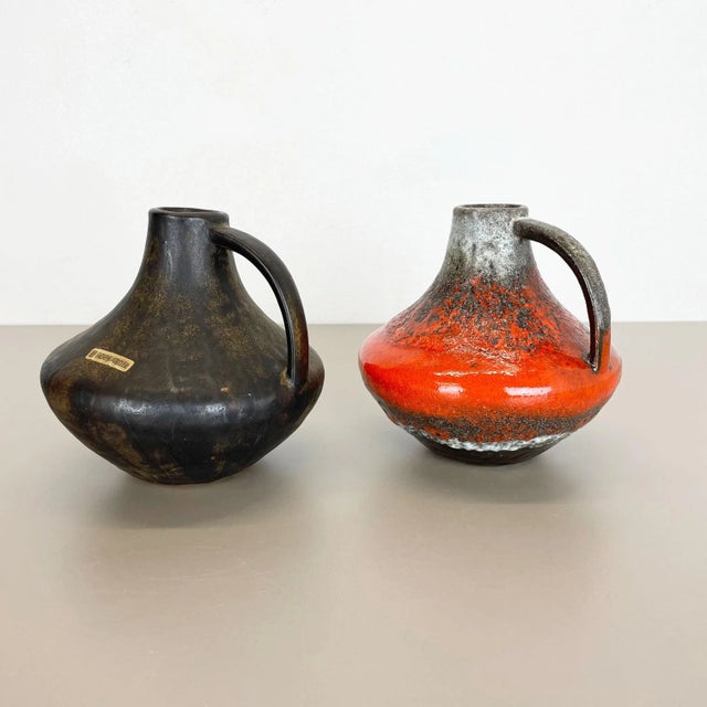 Fat Lava Pottery Vases by Heinz Siery for Carstens Tönnieshof, Germany, 1970s, Set of 2 For Sale - Image 3 of 18