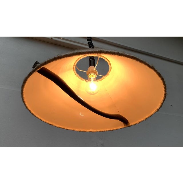 Mid-Century Wood and Wool Pendant Lamp, 1960s For Sale - Image 16 of 18