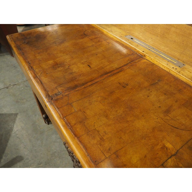 Originally property of a French boucherie, this double butcher block table dates to circa the 1920s. The butcher block is...