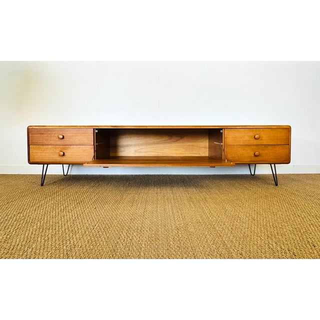 Black Vintage Scandinavian Teak Sideboard, 1960 For Sale - Image 8 of 15