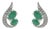 Art Nouveau Inspired 1.85 Ct Emerald & Diamond Stud Earrings - A Pair For Sale