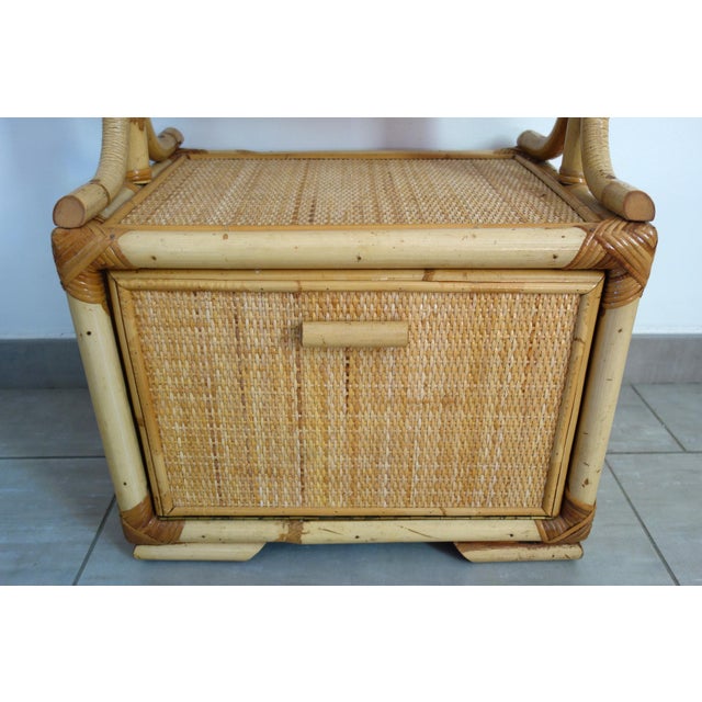 Wicker and Bamboo Cheval Mirror, 1970s For Sale - Image 14 of 18