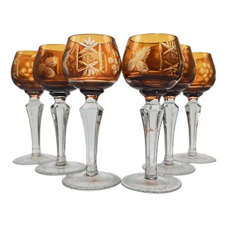Liquor Glasses in Crystal attributed to Nachtmann, 1960s, Germany, Set of 6 For Sale
