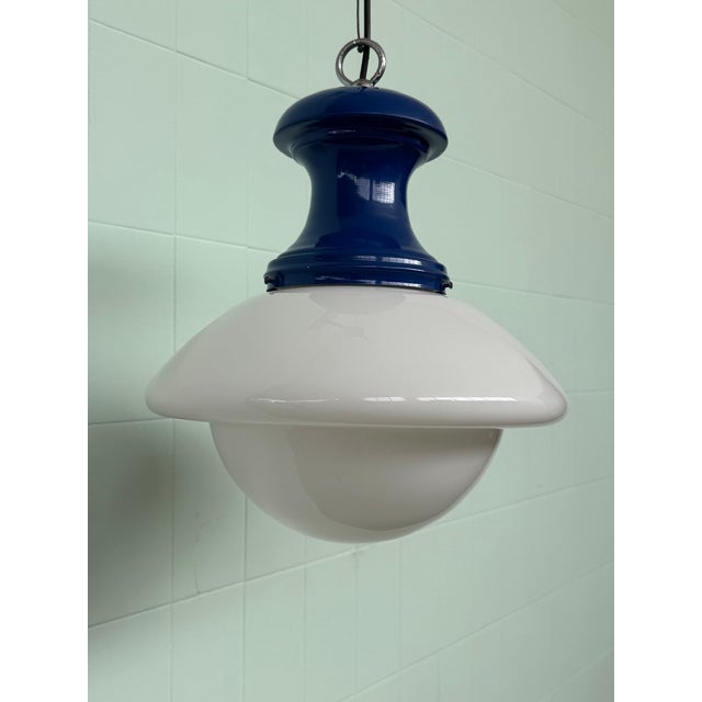 Industrial Space Age Italian Chandelier in Vintage Glass and Metal, 1970s For Sale - Image 17 of 18