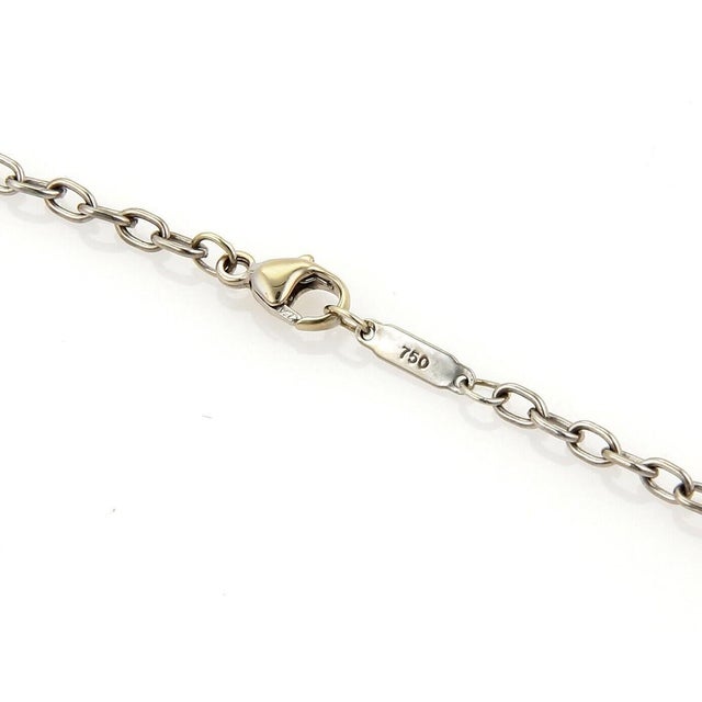Mid 20th Century Mid 20th Century Tiffany & Co Etoile Diamonds 18k White Gold Disc Pendant 24" Long For Sale - Image 5 of 6