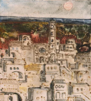 'Rooftops of Tuscany' by Antonio Caputo, 1962, Italian School, Des Moines Museum, Venice Biennale, Rome