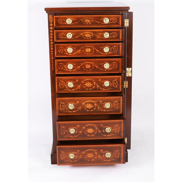 Antique Edwardian Wellington Chest by J Shoolbred, 1900 For Sale - Image 10 of 17