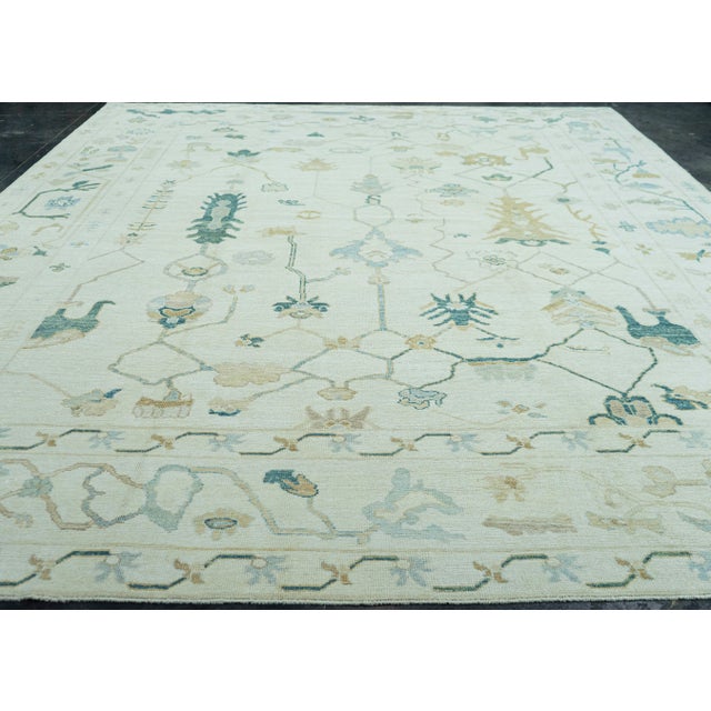 Early 21st Century Turkish Oushak Rug 12'3" x 15'2" #20099 For Sale - Image 5 of 8
