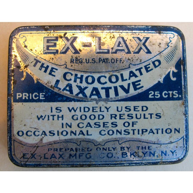 A fun Vintage Silver Ex Lax Tin ready to store your goodies! Note from the seller, "I love old tins - like the posters we...