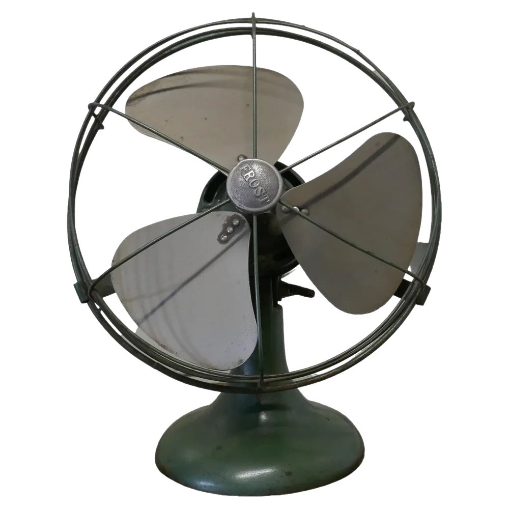 Vintage Brass Electric Fan by Frost & Co, 1940 | Chairish