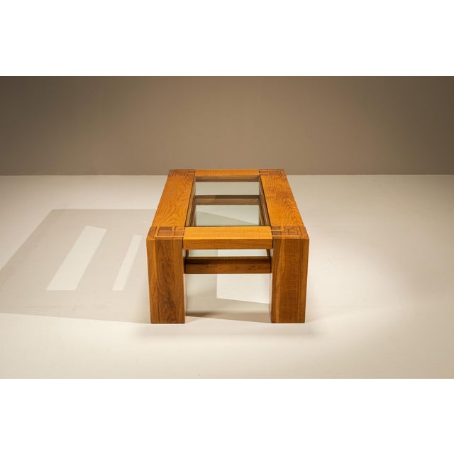 Coffee Table in Oak attributed to Giuseppe Rivadossi, Italy, 1970s For Sale - Image 6 of 12