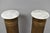 Gold Antique Art Deco 75" Tall Wooden Pedestal Column Geometric Chevron Carved - Pair For Sale - Image 8 of 18