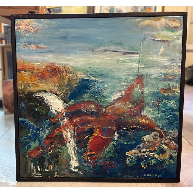 2020s "How Deep Is Your Love?", Abstract Oil Painting, Ocean Art For Sale - Image 5 of 6