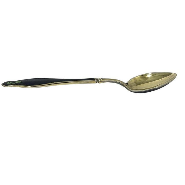 Enamel and Gilt Silver Teaspons by Gustav Hellstrøm, Norway, 1890s, Set of 12 For Sale - Image 9 of 11