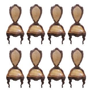 Baroque Chair in Reptile Skin, 1890s, Set of 8 For Sale