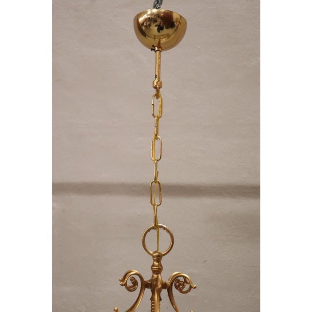 Gilt Metal and Glass Lanterns, 1990s, Set of 2 For Sale - Image 3 of 15
